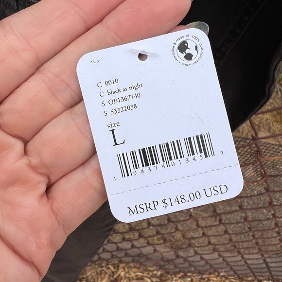 Free People Lennox Black Wash Denim Skinny Utility Jumpsuit, L NWT $148 - Picture 7 of 8